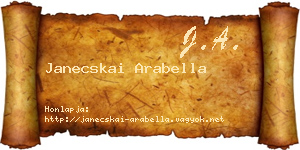 Janecskai Arabella névjegykártya